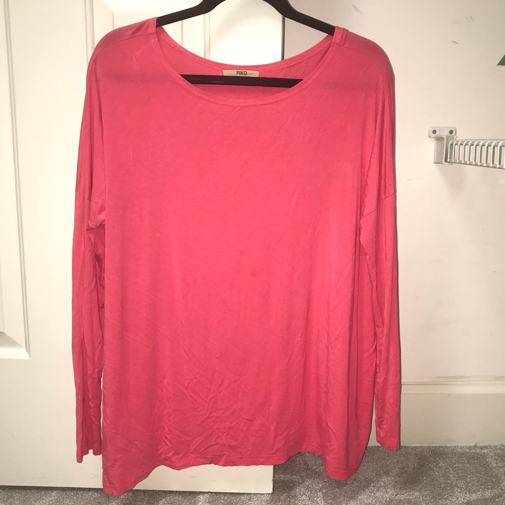 hot pink long sleeve piko